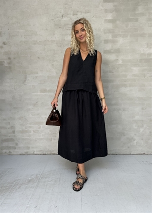 Linnia sl reversible linen top Sort Selected Femme 